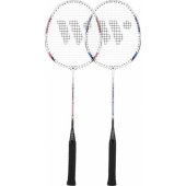 WISH STEELTEC 9K BADMINTONO RAKEČIŲ RINKINYS, RAUDONA+MĖLYNA WISH