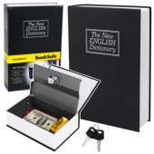 Book-shaped safe with key box, black, 24x15 cm
