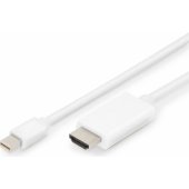 Cable Displayport 1.2 4K 60Hz UHD Type miniDP/ HDMI A M/ M white