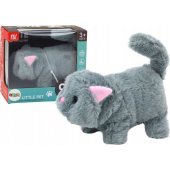 Plush Interactive Animal Kitten Walks and Meows Gray