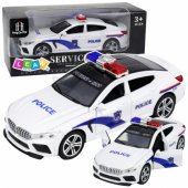 Police Car Opening Doors Motorized Lights Sounds White