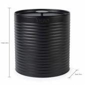 RH03269EU7 Ribbed Bread Bin, Black