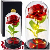 Eternal Rose in Glass Dome LED Lighting Red 21.5 x 11 cm
