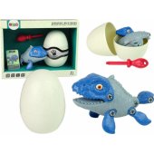 LeanToys Dinosaur Mosasaur Set with Egg DIY Screwdriver Blue