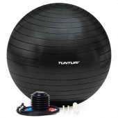 Gimnastikos kamuolys 75cm su pompa, juodas
