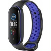 Design dirželis Xiaomi Mi Band 7/ 6/ 5, juodai mėlynas