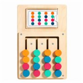 Wooden Logic Game Color Matching Puzzle Cards with Patterns 12pcs