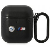 Leather Curved Line AirPods 1/ 2 cover black