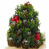 Artificial Decorative Christmas Tree Cones Red Rowan Decorations 17x10