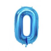 Folio balloon 100cm Number 0 Glossy Blue