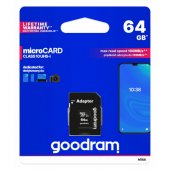 MicroSDHC 10 klasė UHS I 64GB + adapteris M1AA-0640R12