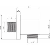[###858###] Deante CASCADA NERO HOSE ELBOW CONNECTION SQUARE