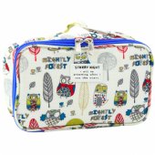 School Pencil Case Organizer Roomy Additional Pocket Owls White 21.5cm
