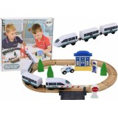 Wooden Railway Track Train Train Tracks Accessories Bridge Police 3.2m