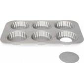 Patisse shape quiche Mini with loose bottom 10 cm silver steel