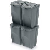 Prosperplast Sortibox trash garbage can for segregation 4 x 35L grey (