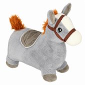Inflatable Plush Bouncing Horse for Kids – Grey, 60cm