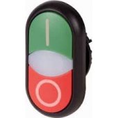 Eaton dvigubas mygtuko pavaros mechanizmas, žalias/ raudonas, I-O, 22 mm, IP66, su apšvietimu