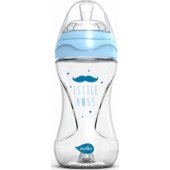 Collection Glass stiklinis maitinimo buteliukas 240 ml su pilvo dieglius mažinančiu vožtuvu, mėlynas