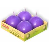 Candles Ball Violet 4pcs 5.5x5.5x5.5cm