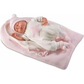 LLORENS Baby Doll in pink sleeping bag
