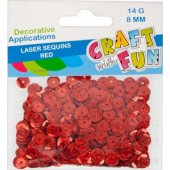 Craft with Fun CF CEKINY LASER GUZIK 8MM CZERWONY PBH 40/ 400