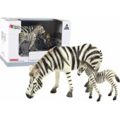 LeanToys Figurine Set of 2 Zebra Figurines with Young Zebra Figurine A
