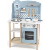 Viga Toys Kitchen with accessories silver and blue