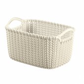 Basket Knit White 3L 25x18x14cm