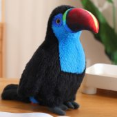 Plush Toucan Bird Mascot Cuddly Toy Blue 20cm