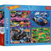 Puzzles 4x250 – Hot Wheels – Racing Cars – Trefl 13312