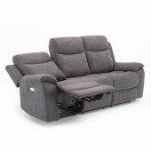 Recliner sofa MILO 3-seater with electric mechanism grey