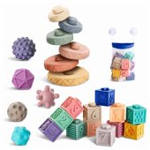 Soft Rubber Educational Blocks Animals Numbers Patterns Colorful 27 pc