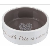 Trixie 0.3L cream and brown ceramic bowl