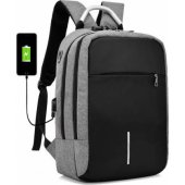 Anti-Theft Waterproof Backpack with USB Charging Port 25L Grey
