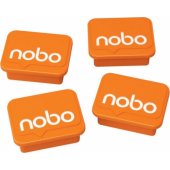 Nobo Magnesy do tablic NOBO, prostokoątne, 18x22mm, 4szt., pomarańczow