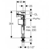 Basic 340, 1/ 2", pieslēgums no apakšas