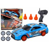 Remote Controlled R/ C Sports Car 1:24 Blue Interchangeable Wheels