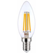 LED Филаментная лампа E14, C35, 6W, 840lm, 3000K, 360°