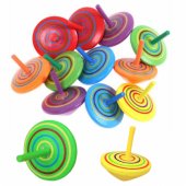 Mini Spinning Top Colorful Wooden Skill Toy 4cm