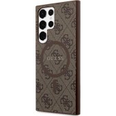 4G Collection Leather Metal Logo MagSafe Case Galaxy S24 Ultra Brown