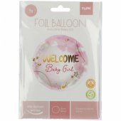 Folinis balionas „Welcome Baby Girl” 45 cm