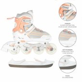 NILS EXTREME NH18190 2IN1 INLINE SKATES WHITE/ PINK SIZE. M (34-38) WIT