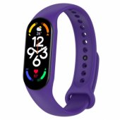 Silikoninis dirželis Xiaomi Mi Band serijai 3/ 4/ 5/ 6/ 7, violetinis