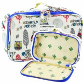 Pencil Case School Organizer Cosmetic Bag Pocket Owls White 22.5cm