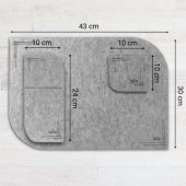Veltinio stalo kilimėliai (18 vnt.), pilki