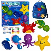 Creative Kit siuvamų pliušinių gyvūnų rinkinys, jūros gyvūnai iš veltinio, „pasidaryk pats“, 6 vnt.