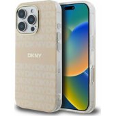 „Repeat“ tekstūrinio rašto dėklas su juostele iPhone 16 Pro Max, rožinis