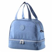 Thermal Insulating Breakfast Bag with Adjustable Strap Blue 27cm