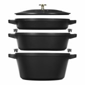 STAUB 3 ketaus indų rinkinys su dangčiu Staub